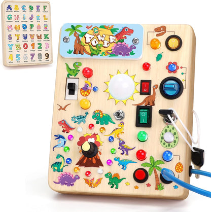 Montessori LED Busy Board | Wooden Sensory Switch Toy 💡