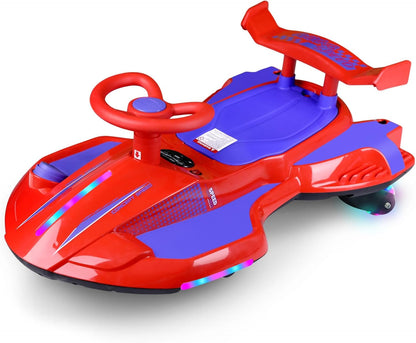 12V Electric Swing Car | Drift Kart with Bluetooth & LED Wheels 🏎️