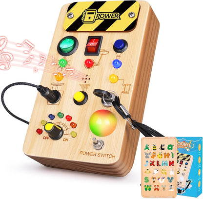 Montessori LED Busy Board | Wooden Sensory Switch Toy 💡