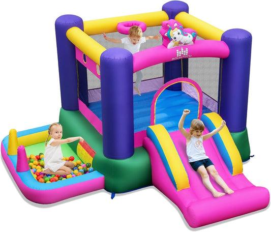 Inflatable Bounce House | Kids Garden Castle with Slide & Ball Pit 🏰