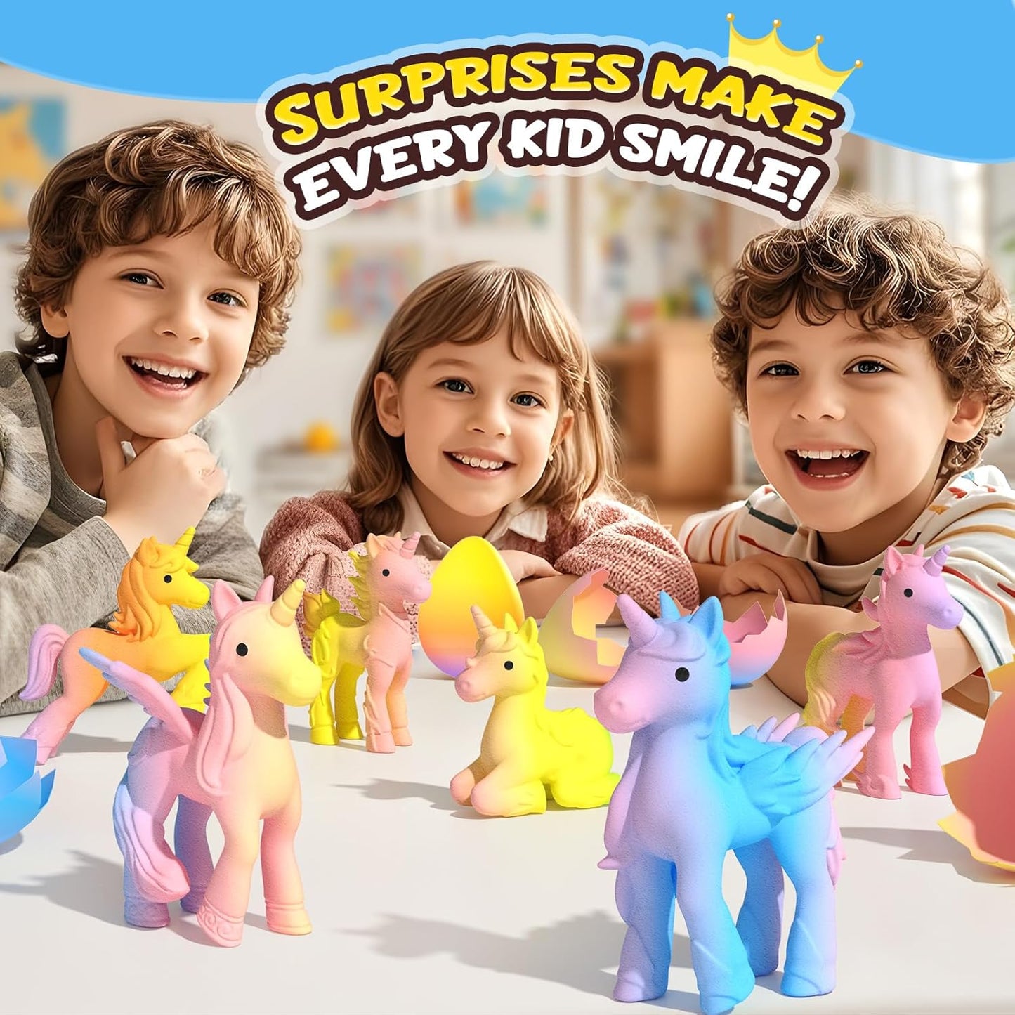 Magic Hatching Unicorn Eggs | 6-Pack Surprise Kit 🦄