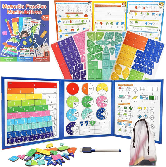 Montessori Magnetic Fraction Book | Visual Math Learning Toy 🧮