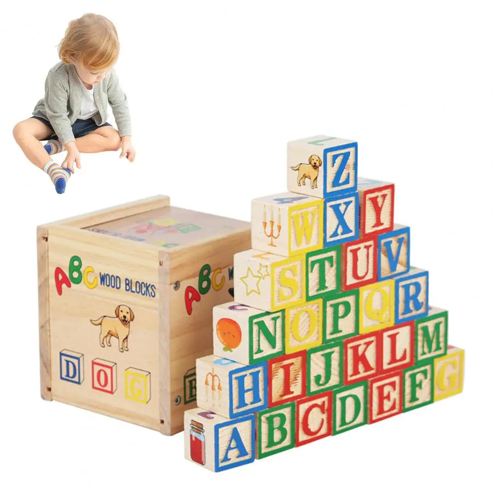 Alphabet Wooden Building Block  Abc & Number